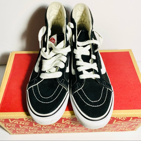 Vans Black/White classic suede Sk8 Hi - Picture 3 of 5